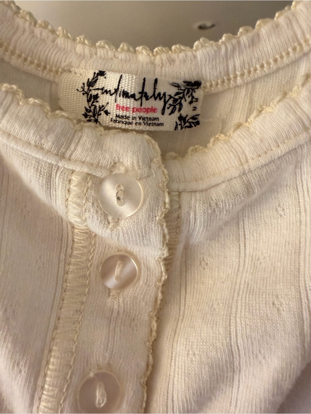 Free People White Button-Front Tank Top | XS - Picture 5 of 7